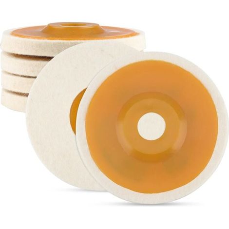 4 Pcs Disque de Polissage Polissage Meuleuse D'angle Bore Feutre de Laine Roue de Polissage 125mm Disque de Polissage Meuleuse pour Polissage Verre, Céramique, Plastique, Métal, Marbr (1/4)