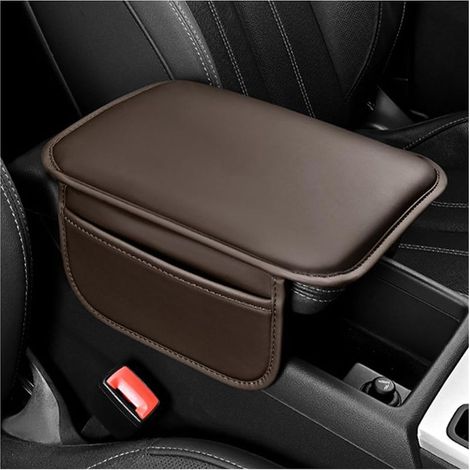 Housse Pour Accoudoir De Voiture, Coussin D'accoudoirs De Voiture Universelles En Cuir, Coussin Protection Pour Le Rangement De La Console Centrale, Pour La Plupart Des Véhicules(Noir)