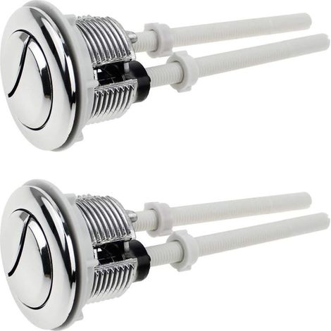 LaBlanc 2er-Packung Zweimengen-Spültaster 38 mm Standard verchromt silberfarbene Toilettenspültaster (1/5)