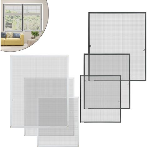 Jopassy Zanzariera finestra telaio in alluminio zanzariera schermo protezione UV impermeabile 100x120CM Bianco