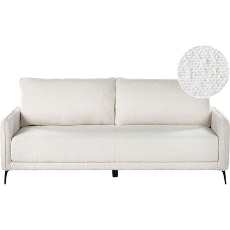 Sofa Bed 3 Seater HEMING Boucle Off-White (1/5)