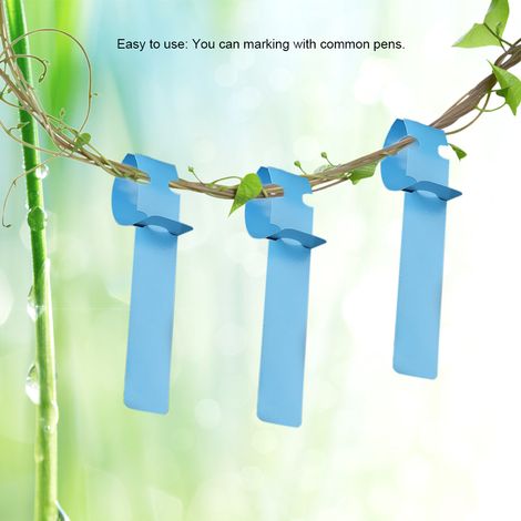 100 étiquettes décoratives en plastique pour pépinière et jardin, bleues. (1/5)