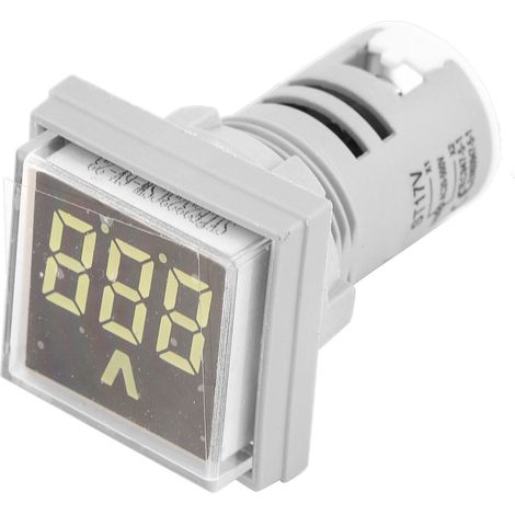 Voltmètre numérique carré à affichage LED 60-500 V, indicateur de signal de tension alternative (blanc) (1/5)