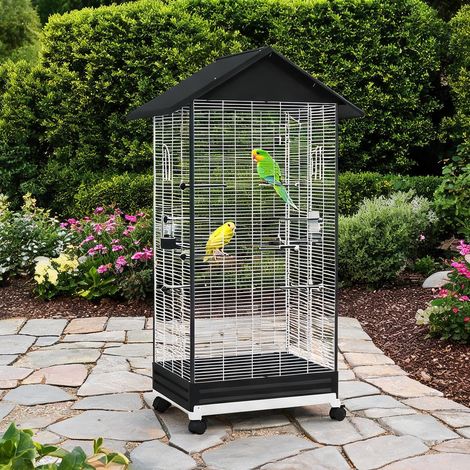 Cage pour oiseaux negru en oțel PP 79 x 65 x 155 cm (1/5)
