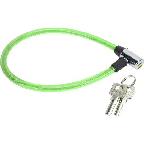 Câble antivol robuste en acier durable, portable, polyvalent, verrou à câble facile d'utilisation pour vélo, moto, portail - Vert (1/5)