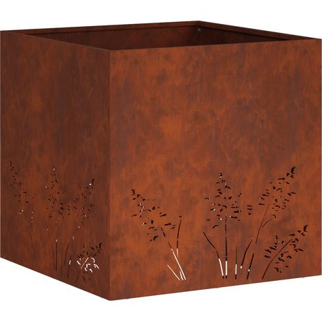 Garten-Pflanzgefäß Rostoptik 50 x 50 x 49 cm Wetterfeststahl vidaXL (1/5)