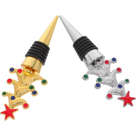 2 bouchons vin décoratifs - sapin de Noël - métal/verre (1/5)
