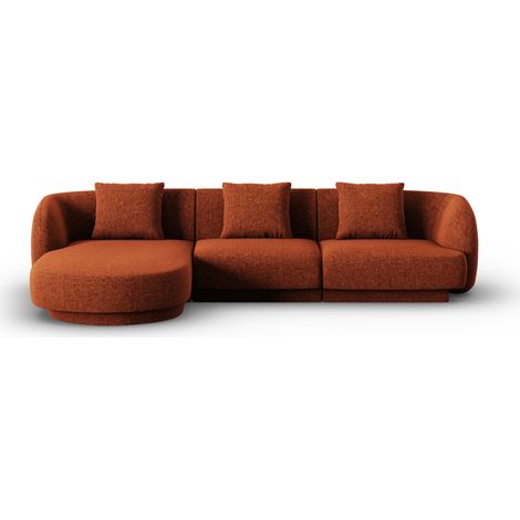 Canapé d'angle gauche 4 places en chenille terracotta (1/5)