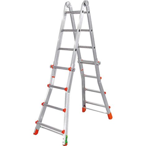 SCALA ALLUMINIO MULTIUSO 92cm 3 GRADINI ALLUNGABILE REGOLABILE FACAL (1/5)