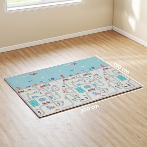 Tappeto gioco bimbo reversibile in schiuma 195 x 146,5 x 1,5 cm antiscivolo multicolore DESVIAE (1/2)