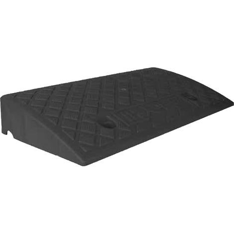 Rampe de ralentissement en plastique léger, noir et jaune, tapis de marche pour stationnement routier, noir, 9 cm (1/2)