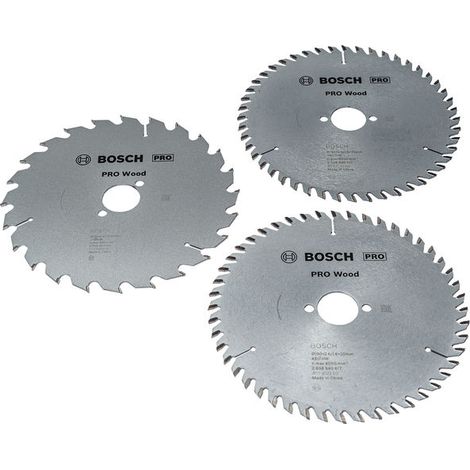 Set di lame per sega circolare Bosch PRO Wood, confezione da 3, 190 x 30 mm