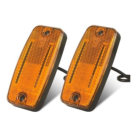 Feux de position latéraux pour remorque à LED jaunes, 12V/24V avant camion avec réflecteur camping-cars, fourgonnettes, bateaux, caravanes (1/5)