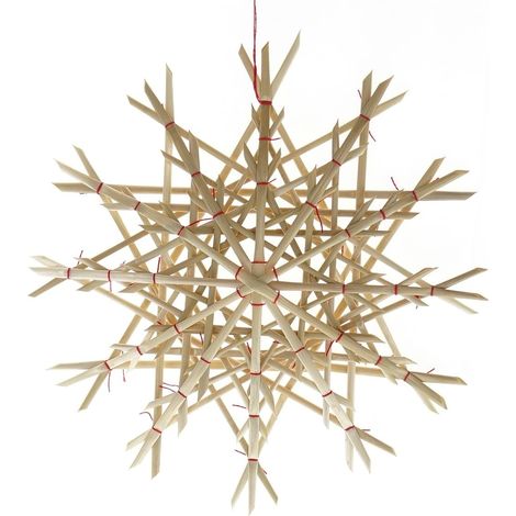 Riffelmacher Weihnachtsdeko Strohstern Natur Eiskristall Ø 22 cm (1/2)