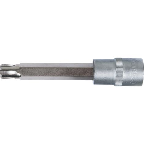 Douille Tournevis ½" RIBE , Longueur 110mm, M14 - Version longue - En Chrome Vanadium - Finition chromée satinée (1/2)
