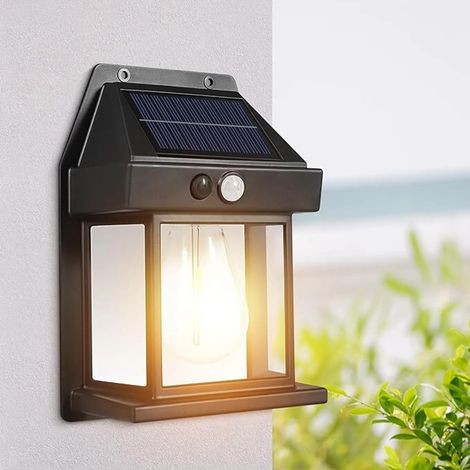 Lampada solare da esterno con 3 modalità, impermeabile, da parete, per recinzioni, giardini, scale, terrazze, garage, illuminazione decorativa per portici. (1/5)