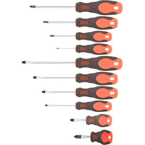 SET CACCIAVITI CACCIAVITE TAGLIO CROCE 10 CRV CHROME VANADIUM CORTI LUNGHI 293XI