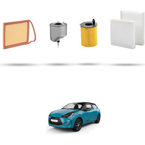 Kit tagliando 4 filtri compatibile con Citroen Ds3 1.4 hdi 50kw dal 2010 (1/5)