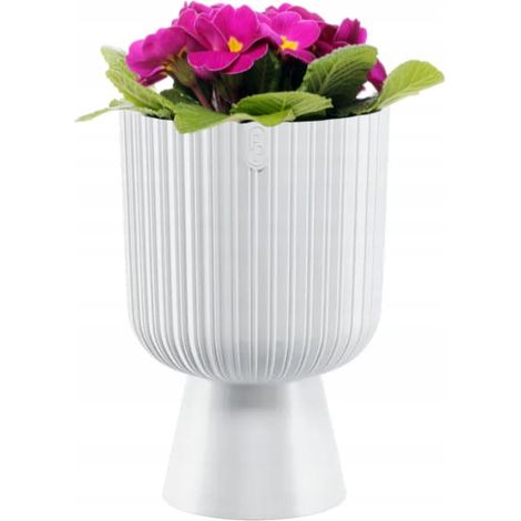 Maceta blanca con patas de 20,5 x 13,7 cm, ECO, plástico universal Keli (1/2)