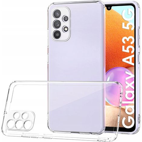 Schlanke Hülle für SAMSUNG A53 5G, transparente Hülle, transparente Rückseite + Glas (1/3)