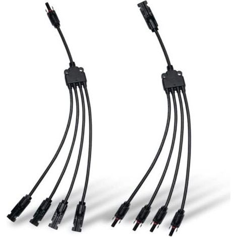 Y connector for solar panel - 1 to 4 parallel connectors - kit (M/FFFF, F/MMMM) (1/4)