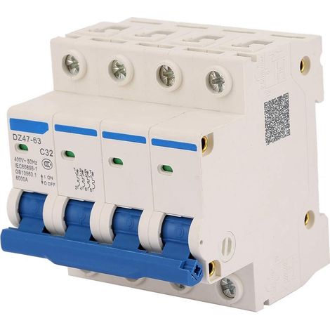 Interruttore automatico miniaturizzato, 4P 6KA 400V/32A DZ47-63, protezione contro le dispersioni, RCCB, interruttore differenziale, per decorazione domestica, ingegneria edile, resistente alla ruggin