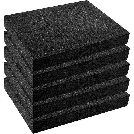 Set di inserti in schiuma: 5 pezzi, 405 x 305 x 25 mm, inserti in schiuma per cassette degli attrezzi, struttura in schiuma multistrato + ritagli per trasporto, stoccaggio e progetti fai da te. (1/5)