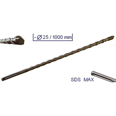 Punta gigante a doppia elica attacco SDS MAX 1000x25mm (1/2)