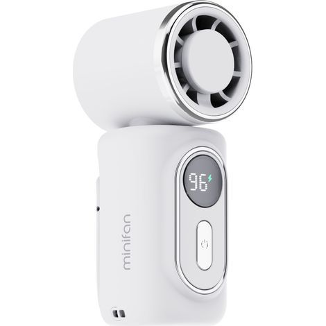 Ventilateur portable pince rotative 180° compresse glace format mini blanc (180°) (1/5)