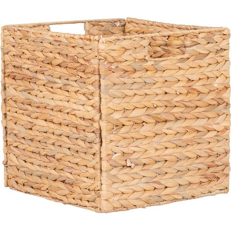 Altobuy – Panière pliable en jacinthe d'eau 30x30xH30cm – Accessoire de rangement naturel – Livré monté pour organisation efficace (1/3)