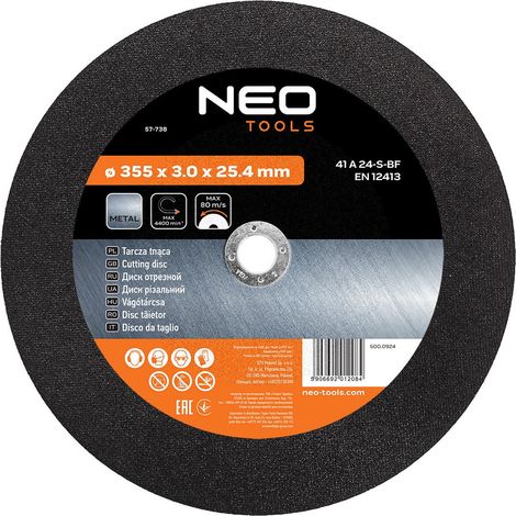 Disco de corte neo tools 41 a24-s-bf 355 mm 3 mm