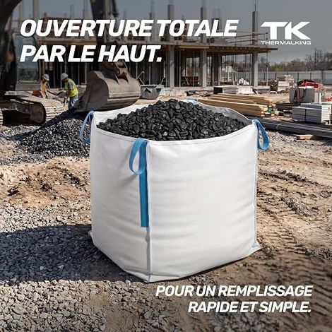 Big Bag Carry Bag for Rubble, Wood, Garden Waste, Sand, etc. 90 x 90 x 90 cm (1/4)