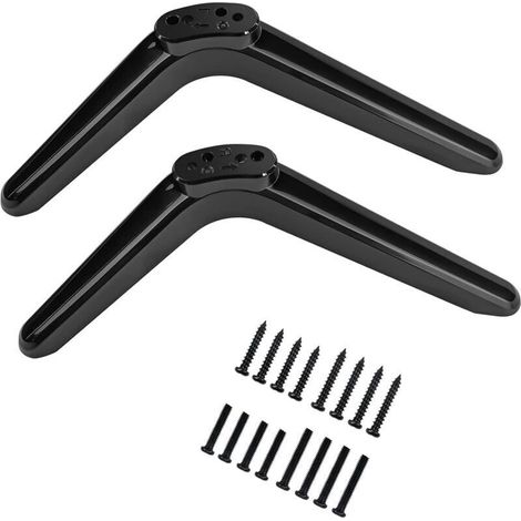 Pieds de TV Universel, Support TV Pied pour Téléviseurs à Écran Plat, Compatible avec la Plupart des téléviseurs de 32 à 55 Pouces sans Perçage, Espacement des Trous de Montage de 17 à 20 mm