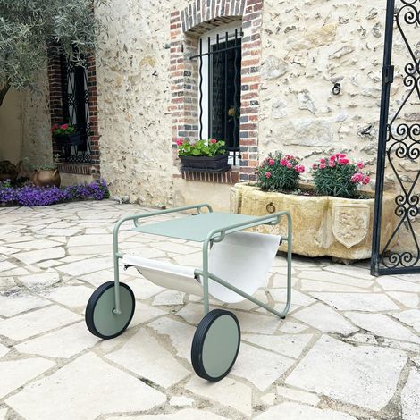Table d'appoint de jardin en aluminium vert argile OSLO (1/3)