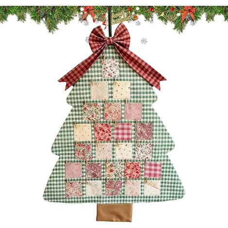 Calendrier De L'Avent Décor Maison en Tissu Arbre de Noël Compte à Rebours Fait Main avec 24 Poches pour Chambre Fenêtre Entrée Bureau Porte Couloir Fêtes Anniversaire Adultes (1/5)