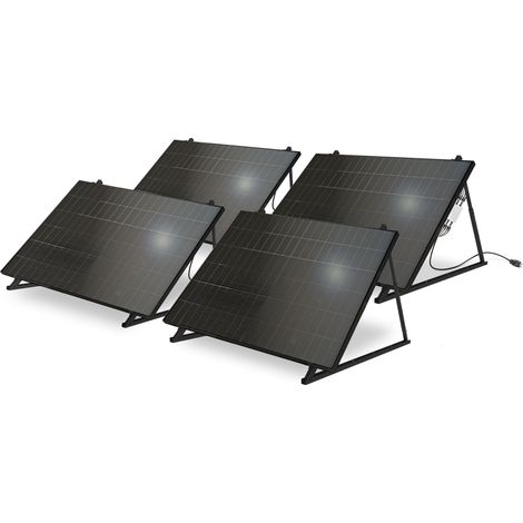 Kit 4 panneaux solaire bifacial 2000 W - 4 panneaux 500 wc plug and play Mecafer - Micro onduleur wifi - 428421