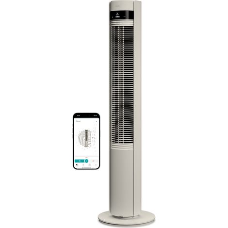 Duux Elevate Smart – Ventilateur Colonne Silencieux avec Ioniseur – 26 Vitesses & Mode Nuit - Greige