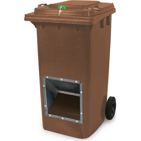 BRB Behälter für Streugut, abschließbar und mit Entnahmeöffnung, 240 Liter, BxTxH 580x730x1075 mm (Braun) (1/2)