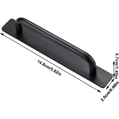 Poignées de tiroir autocollantes en alliage d'aluminium, sans perçage, pour meubles de cuisine, tiroirs, fenêtres et placards coulissants. (1/5)