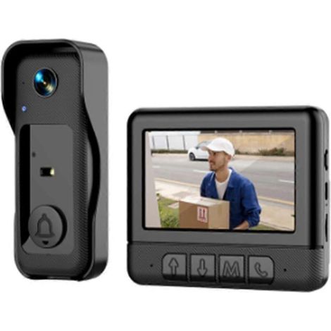 Sonnette vidéo intelligente duplex avec vision nocturne infrarouge HD, Wi-Fi, détection de mouvement et caméra HD-AquaForge (1/5)