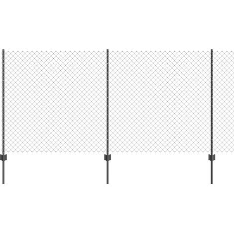 Maison Exclusive - Kettenzaun mit Pfosten 10 x 1,2 m (B x H)