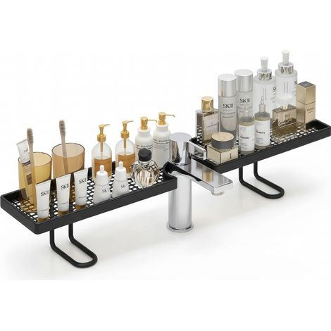 Étagère de rangement de lavabo noir classique 1 pièces (1/5)