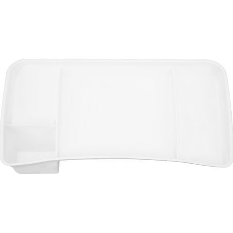 Plateau de rangement dissimulé derrière l'écran, en TPE, pour tableau de bord et console centrale, avec porte-mouchoirs, de remplacement pour Tesla Model 3 Y (blanc). (1/5)