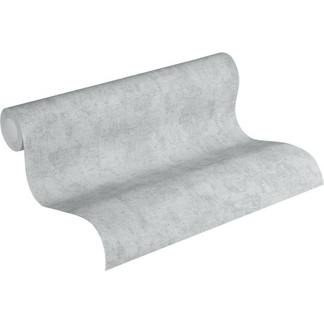 Papier peint gris effet béton pour chambre Tapisserie grise idéal salon moderne Papier peint style industriel aspect béton brut (1/5)