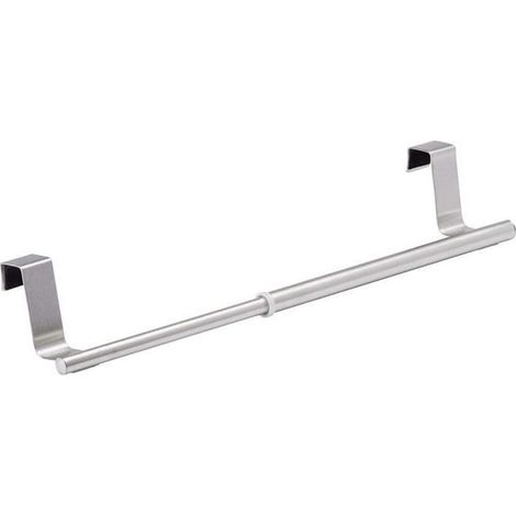 Barre support de torchon de cuisine extensible - Blanc - Porte Serviette - Acier inoxydable (1/4)
