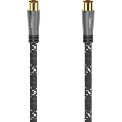 Cable de conexión coaxial Hama 5 metros negro gris