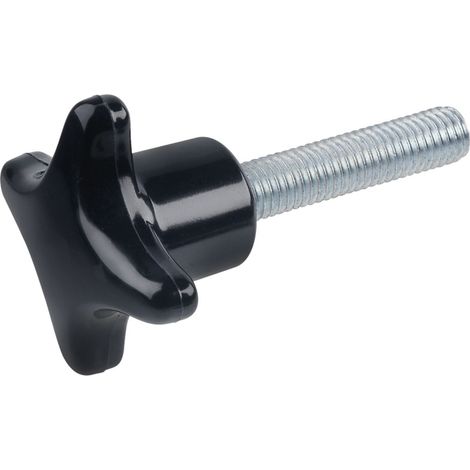 Kreuzgriffschraube DIN6335 Kunststoff Außen ø 32 mm mit Gewindestift M 6 x 15 mm