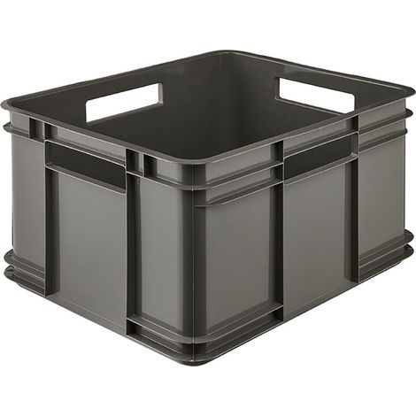 Keeeper Contenitore con Maniglie, Euro-Box XL, Procyclen, 28 l, Bruno Eco Line, Eco-Grigio
