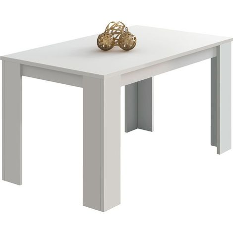 Mesa de comedor fija y robusta 140x80 cm Berta Blanco 140cm (ancho) x 75cm (alto) (1/5)