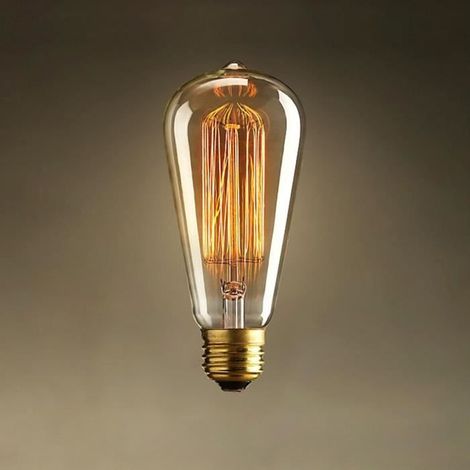 Lot de 6 Ampoules Incandescentes ST64 E27 40W Blanc Rétro Edison (1/4)